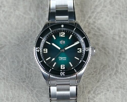 RLG Odyssea green dial silver case watch for men