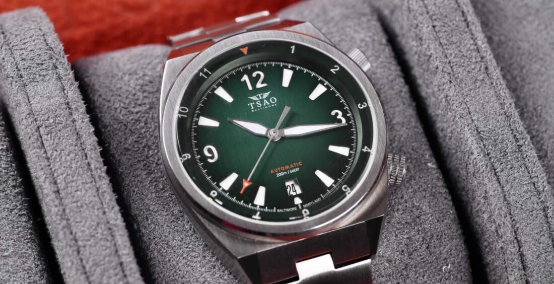 Tsao Legacy green dial watches for men