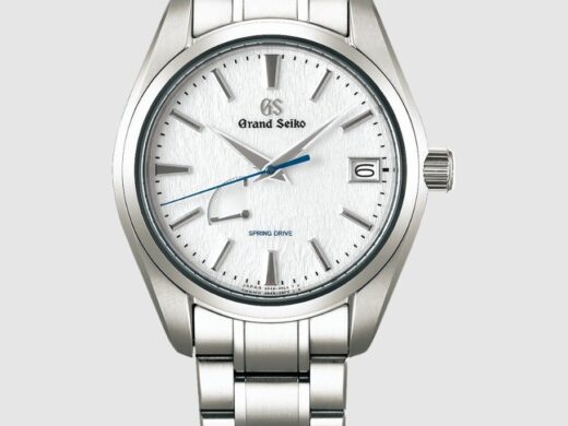 Grand Seiko Spring Drive SBGA211 diving watch for men with a white dial, silver bracelet, date calendar compilation