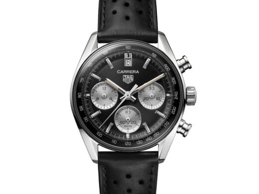 Tag Heuer Carrera Chronograph diving sports watch for men, black watch for men, black strap, chronograph black dial