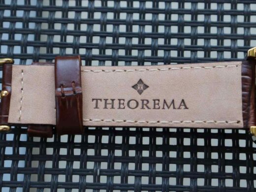 Made in Germany Theorema St. Petersburg GM-121-4 leather band watch for men with a golden rectangular case and mechanical movement